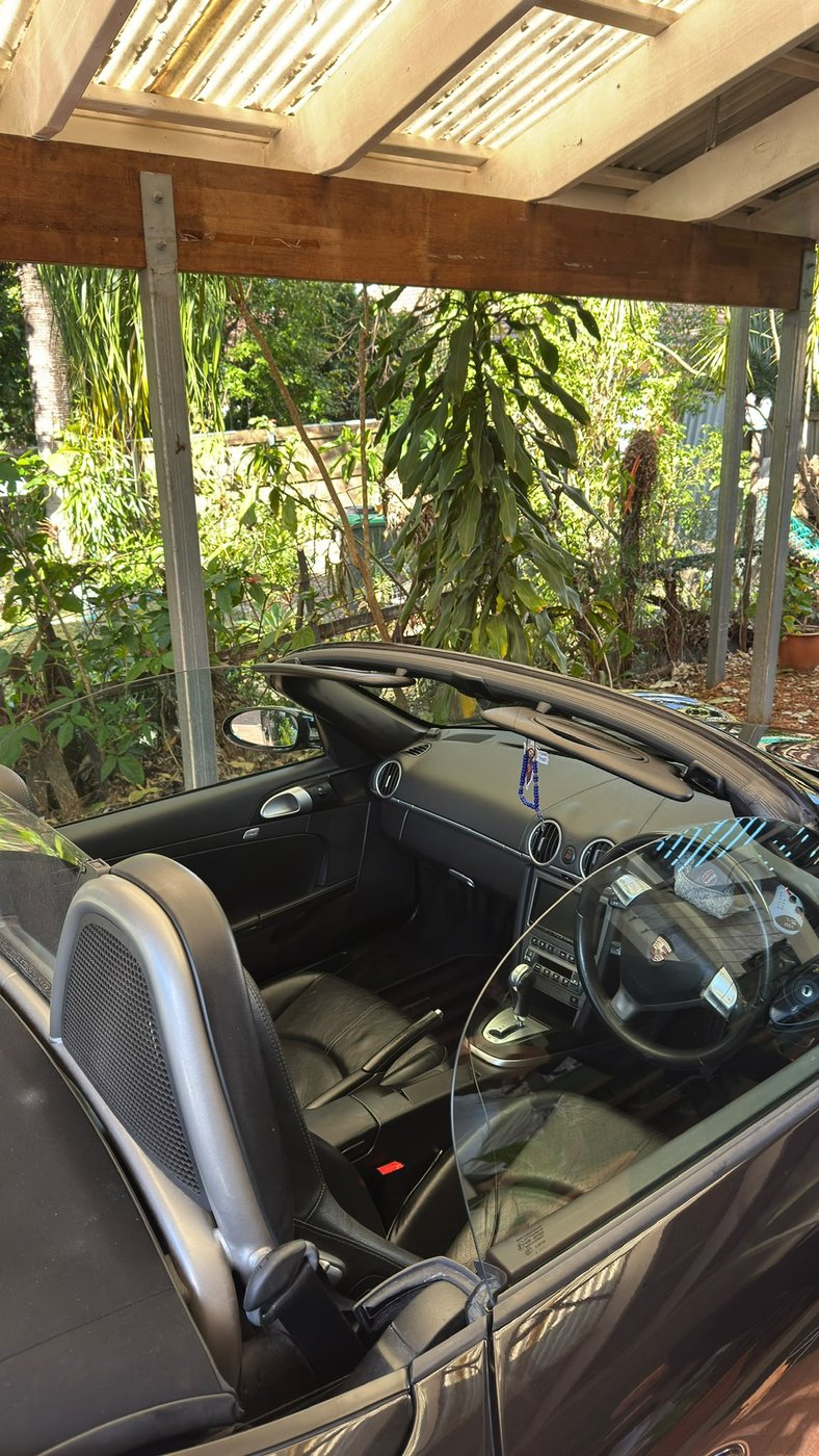 Open-top sports car interior after a detail